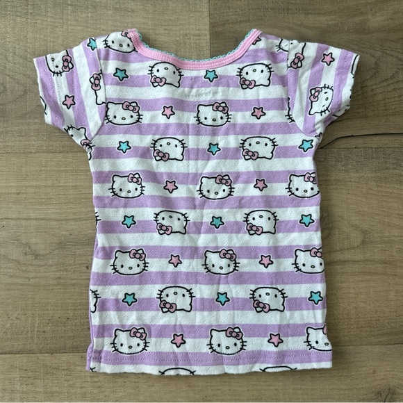 Sanrio Baby 2 Pc Purple Pink Stripe Little Sleepy Head Hello Kitty PJ Set 24 MO - Picture 3 of 7